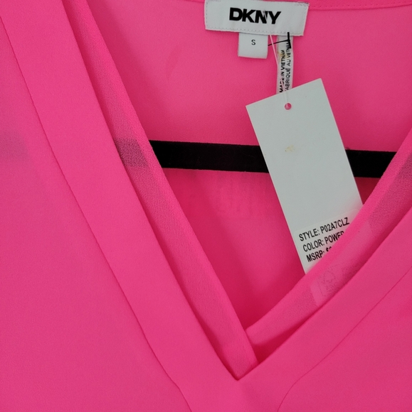 NWT DKNY Hot Pink Top Sz Small - Picture 2 of 8